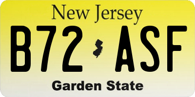 NJ license plate B72ASF