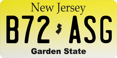 NJ license plate B72ASG