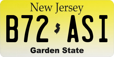 NJ license plate B72ASI