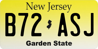 NJ license plate B72ASJ