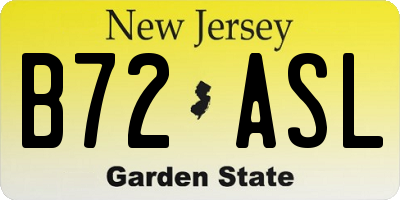 NJ license plate B72ASL