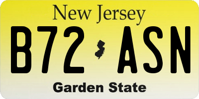 NJ license plate B72ASN