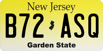NJ license plate B72ASQ
