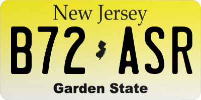NJ license plate B72ASR