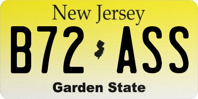 NJ license plate B72ASS