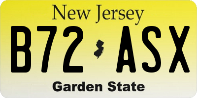 NJ license plate B72ASX