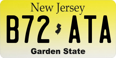 NJ license plate B72ATA