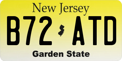 NJ license plate B72ATD