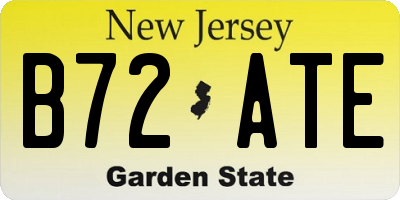NJ license plate B72ATE
