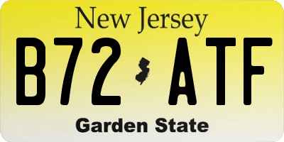NJ license plate B72ATF