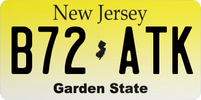 NJ license plate B72ATK