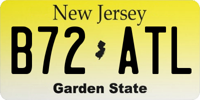 NJ license plate B72ATL
