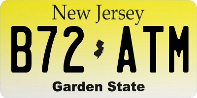 NJ license plate B72ATM