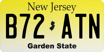 NJ license plate B72ATN