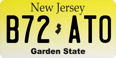 NJ license plate B72ATO