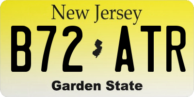 NJ license plate B72ATR