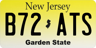 NJ license plate B72ATS