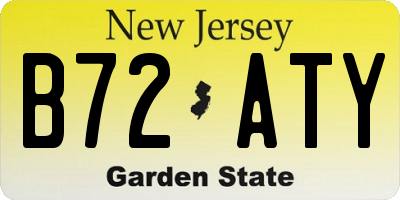 NJ license plate B72ATY