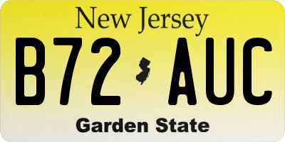 NJ license plate B72AUC