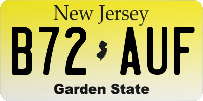 NJ license plate B72AUF