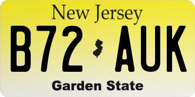 NJ license plate B72AUK