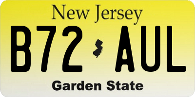 NJ license plate B72AUL