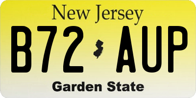 NJ license plate B72AUP