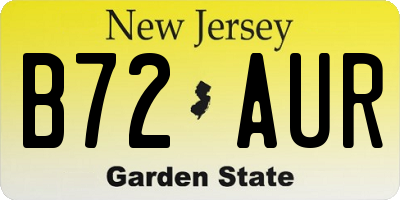 NJ license plate B72AUR
