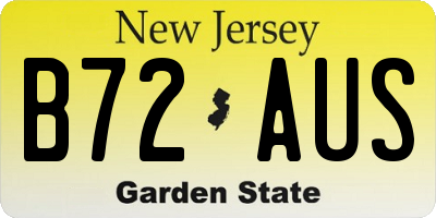NJ license plate B72AUS