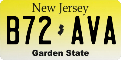 NJ license plate B72AVA