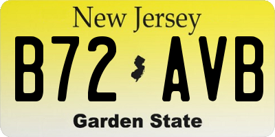 NJ license plate B72AVB