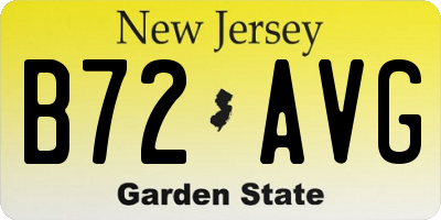 NJ license plate B72AVG