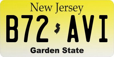 NJ license plate B72AVI