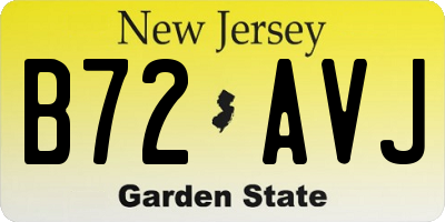 NJ license plate B72AVJ