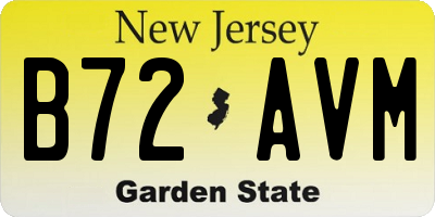 NJ license plate B72AVM