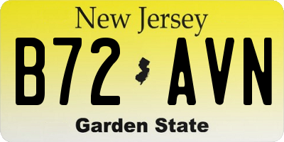 NJ license plate B72AVN