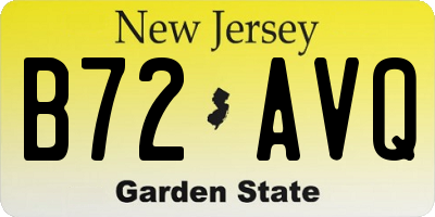 NJ license plate B72AVQ
