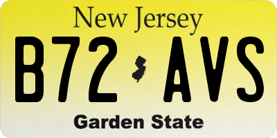 NJ license plate B72AVS