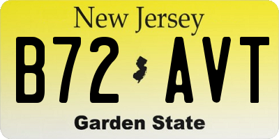 NJ license plate B72AVT