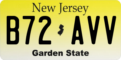 NJ license plate B72AVV