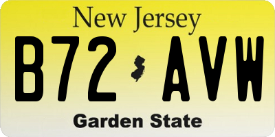 NJ license plate B72AVW