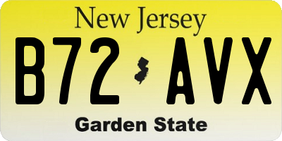 NJ license plate B72AVX