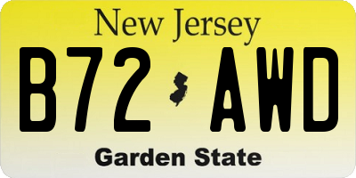 NJ license plate B72AWD
