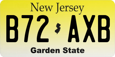 NJ license plate B72AXB