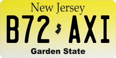 NJ license plate B72AXI
