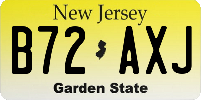 NJ license plate B72AXJ