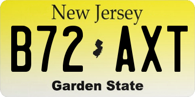 NJ license plate B72AXT