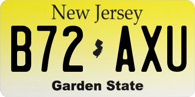 NJ license plate B72AXU