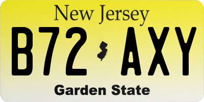 NJ license plate B72AXY