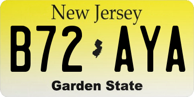 NJ license plate B72AYA